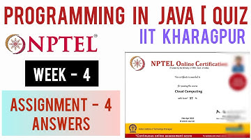 NPTEL: Programming in Java Assignment 4 Quiz Answers | Week 4 Quiz Answers| IIT Kharagpur Java NPTEL
