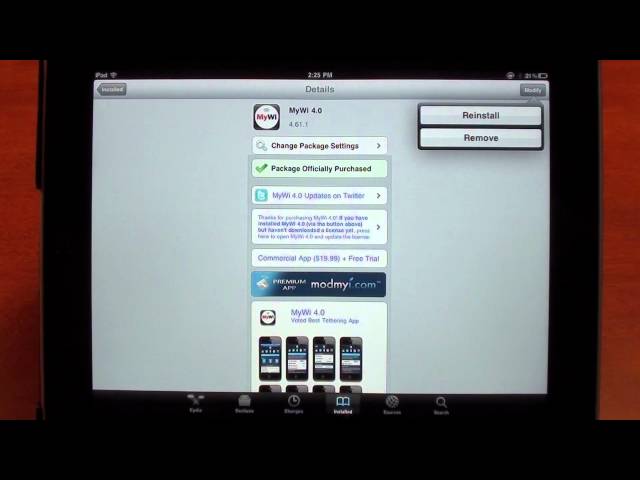 How to uninstall an app from Cydia on iPad [GMJ] class=