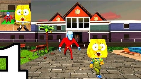 Sponge Secret Neighbor Scary Game  walkthrough part 1