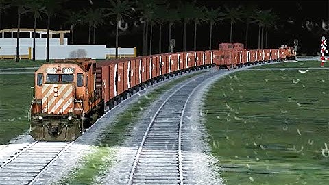 Train Sim - California Coast using EMD GP38 at Rainy Night - Simulasi Kereta Api