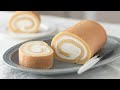 バニラシフォンロールケーキの作り方 Vanilla Chiffon Swiss Roll Cake｜HidaMari Cooking