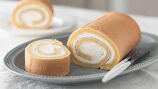 Vanilla Chiffon Swiss Roll Cake｜HidaMari Cooking
