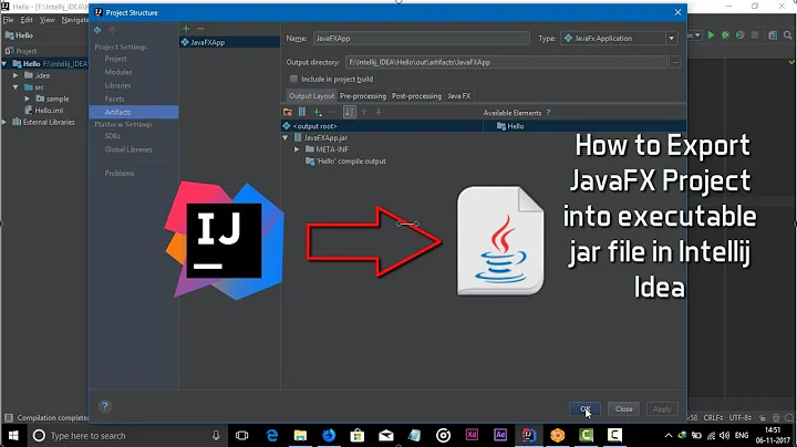 How to Export JavaFX Project into executable jar file in Intellij Idea