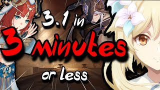 Genshin Impact 3.1 update in 3 minutes or less