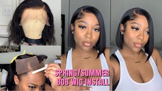 BEST $100 PRECUT BOB WIG FOR SUMMER | BEGINNER FRIENDLY GLUELESS WIG INSTALL | Nadula Hair