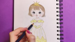 رسم انمي بنت صغيرة ترتدي فستان || تعلم رسم الانمي بطريقة بسيطة Easy drawing