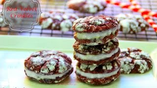 Red Velvet Crinkles with Cream Cheese Filling