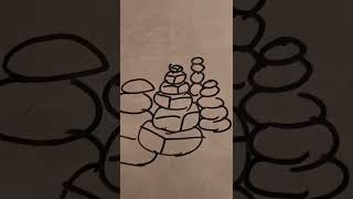 drawing stone pile art easy trick (part-2) #shorts #viral