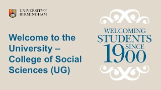 College of Social Sciences (UG) Welcome Address