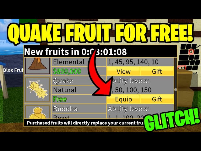 Free quake fruit in Nw : r/BloxPiece