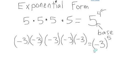 Exponent Unit Section 2 - Exponential Form