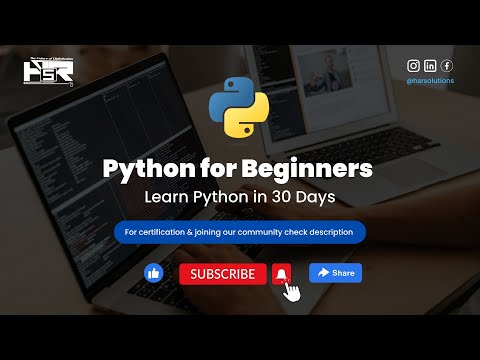 Python for Beginners: Learn Python in 30 Days |1| #python #pythonprogramming #coding #freetraining