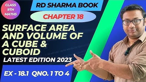Surface area and Volume | class 9th | Rd Sharma chapter 18 ex 18.1 | Qno.1 to 4 |CBSE 2023 |NCERT