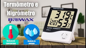 Termômetro e Higrômetro Digital Medidor Temperatura Umidade Relógio Alarme BRIWAX HY-5930