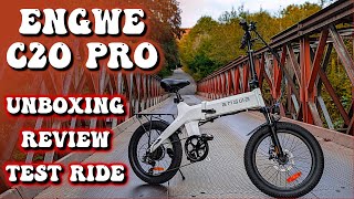 Engwe C20 Pro Test and review unboxing upgraded version 250 watt legal ebike UK and Europe