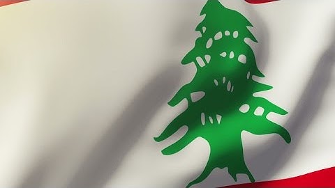 Lebanon Flag Waving In The Wind. Looping Sun Rises Style. Animation Loop Stock Animation