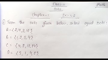Class 11 ll Chapter Sets Ex :-1.2 ll Question no.6 Answer.