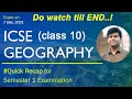 Quick Recap for ICSE Geography Sem-1 Exam 2021 Class 10 | All the best