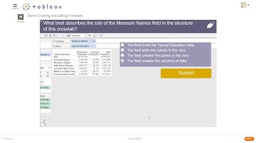 1 Creating and Editing Crosstabs with Tableau