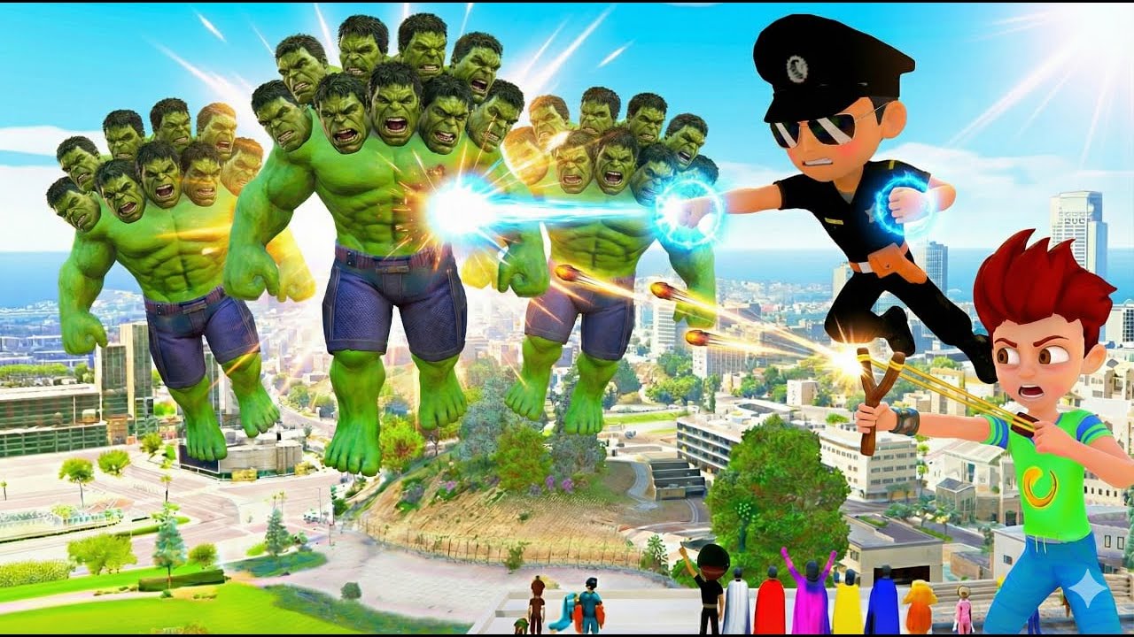 Little Singham KICKO Found 10 HULK HEAD WITH 1000 Granny Attacking Shinchan Little Singham #11