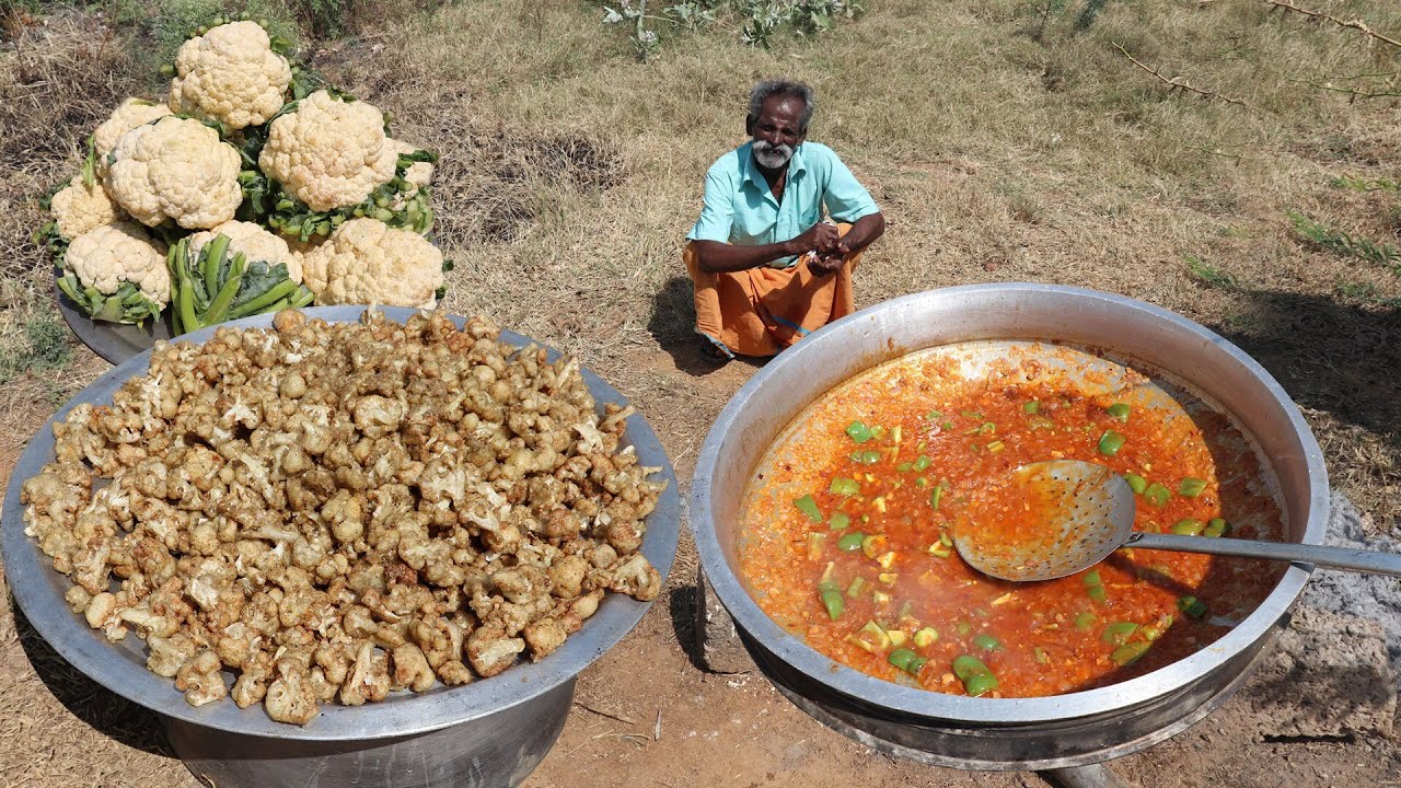 GOBI !!! Cauliflower manchurian Prepared by My Daddy ARUMUGAM / Village Food Factory | Village food factory