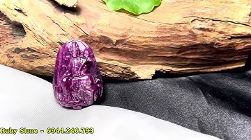 Phổ hiền bồ tát đá quý Ruby Nam Phi, chạm khắc thủ công tinh xảo