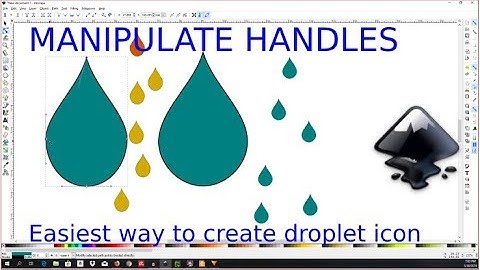 Handle Manipulation explained by drawing droplet or drip icon in Inkscape