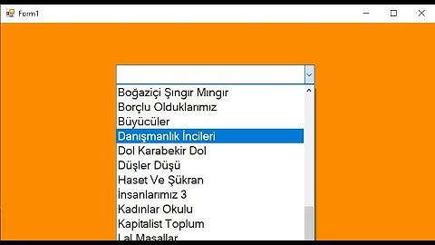 C# Veritabanından Combobox