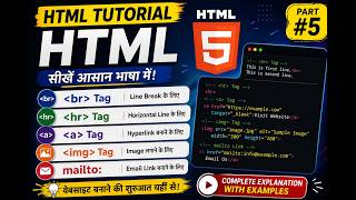 HTML Tags Explained in Hindi | BR, HR, Hyperlink, Image Tag & Mailto Link | Beginner Course