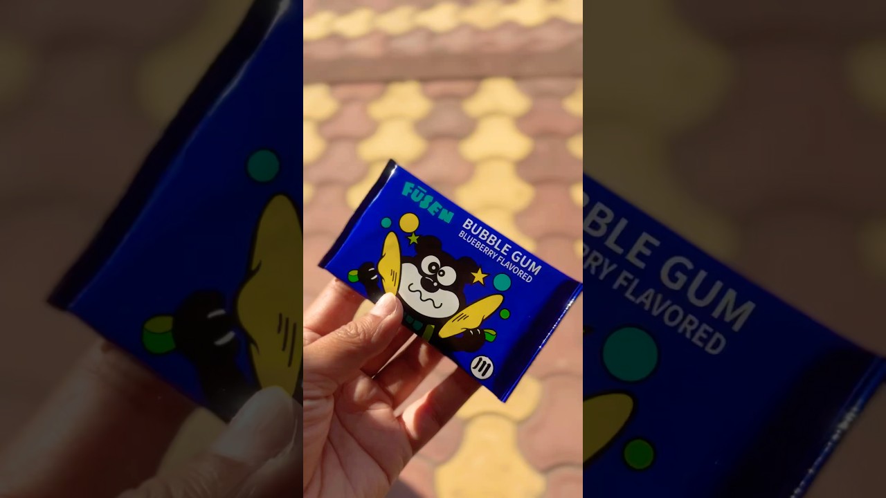 Trying FUSEN blueberry 🫐 bubblegum 