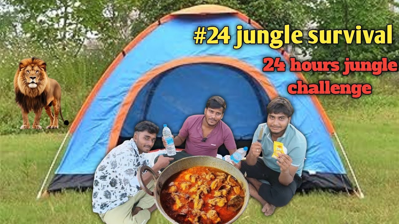 Group campaig in jungle 🐍 | 24 hours jungle challenge 🦣 | jungle ...