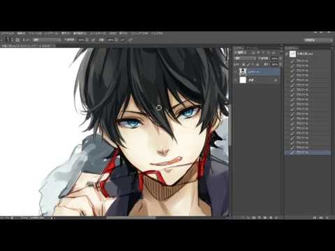 イケメン デジタルでオリジナル男子 描いてみた Drawing Process Youtube