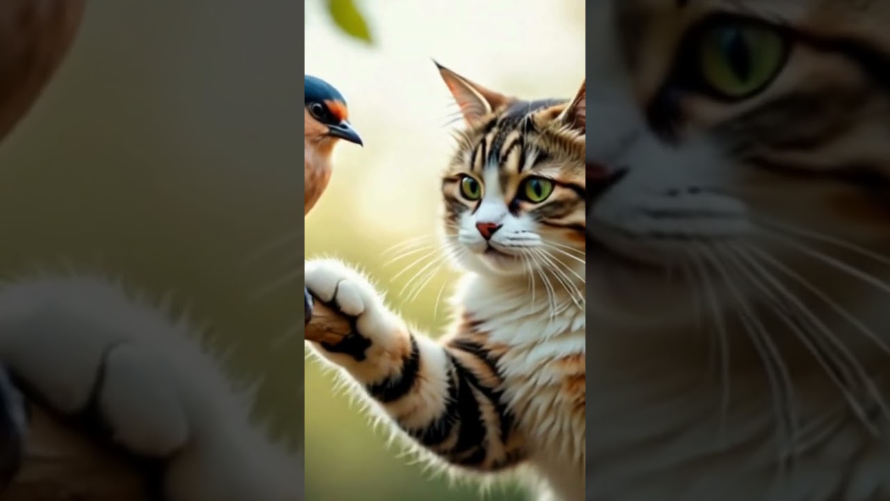 Kind Cat Saves Injured Bird 🐱🐦 