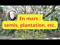 Mars au jardin  semis plantation etc
