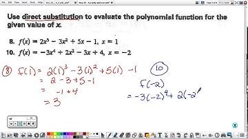 6.2 Polynomials, Direct Substitution, Synthetic Substitution
