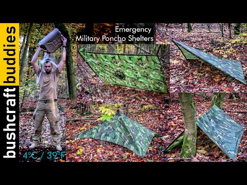 Military Poncho Shelters - Emergency, Bushcraft, Survival