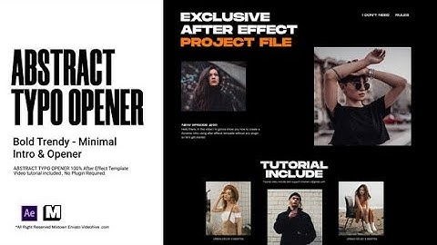 Abstract Typography Opener AFTER Effects Template Videohive 26536362