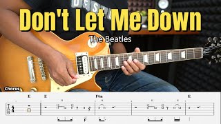 Don't Let Me Down - The Beatles - Guitar Instrumental Cover + Tab