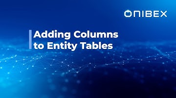 Onibex Data Modeler - Adding Columns to Entity Tables