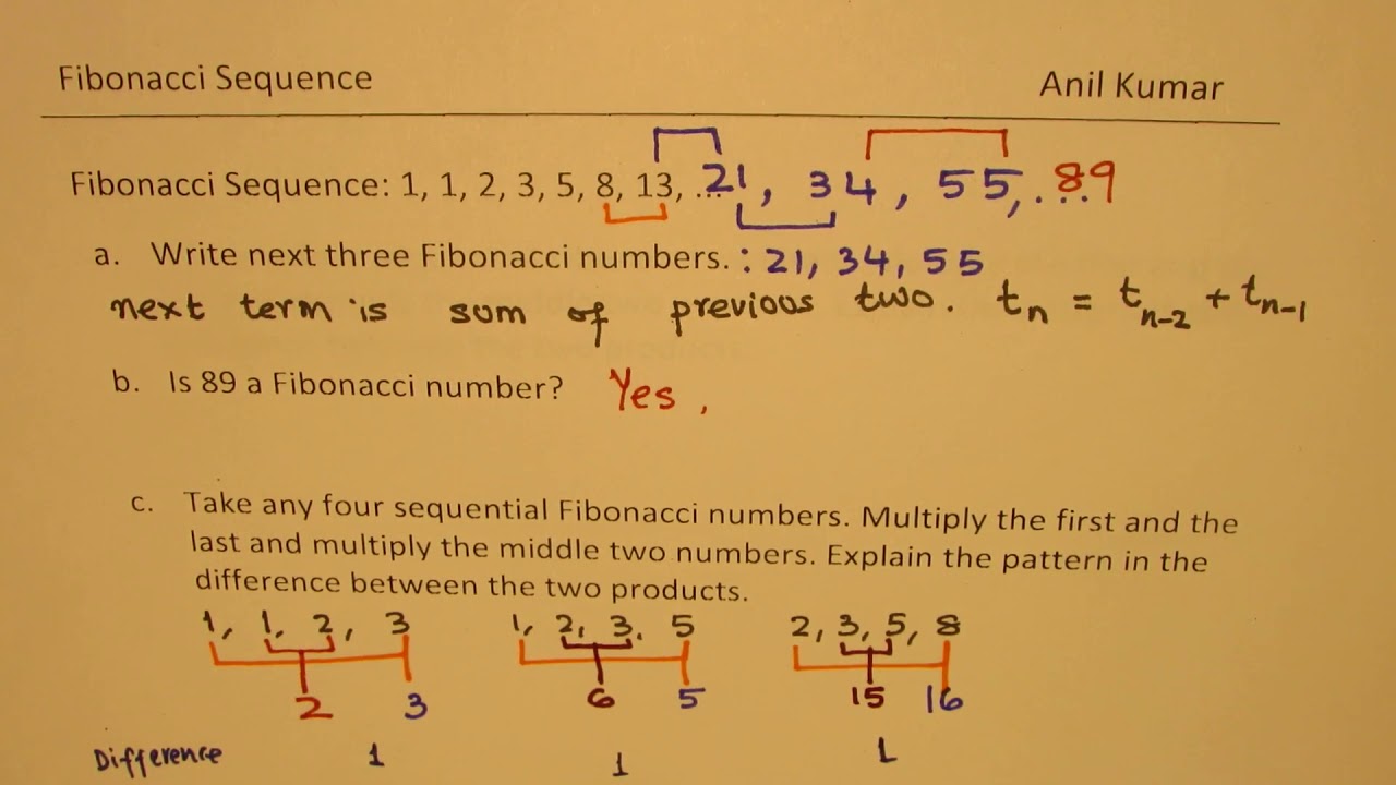 Fibonacci Sequence Number Patterns Youtube