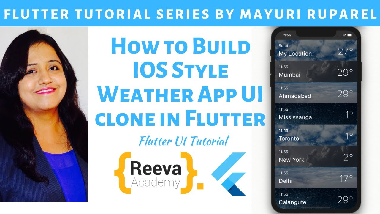 Flutter UI Tutorial - iOS Style Weather App UI Clone - YouTube