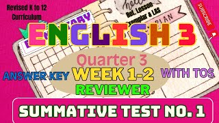 ENGLISH 3 Q3 Summative Test No  1