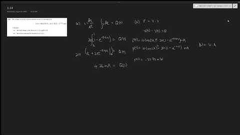 1.14 Voltage v(t) across a device & the current i(t) through it are calculate total charge and power