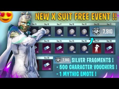 आ गया X - SUIT FREE EVENT 😱 GET FREE 500 CHARACTER VOUCHER & EMOTE | HOW TO GET SILVER FRAGMENTS !!