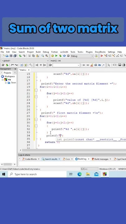 addition of two matrix in c | c program to addition of two matrix # ...