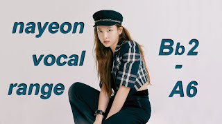 nayeon&#39;s vocal range [Bb2 - A6]