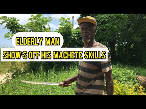 “ARCHIE” AN ELDERLY MAN SHOW’S OFF HIS MACHETE SKILLS& TALKS ABOUT HIS DEGREE IN MACHETE WORK 🤣😂❤️
