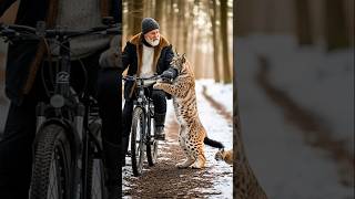 Eurasian Lynx Warns A Man Of Danger