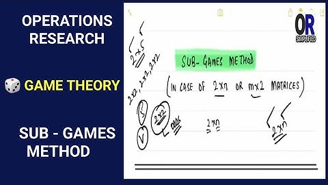 Sub-Games Method in Game Theory | Operations Research (OR) Simplified | BCom/BBA OR | Hindi