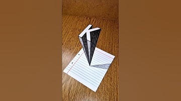 Amazing 3D Letter (K) Real Illusion On Paper 😲 #3dart #3ddrawing #drawingtutorial  #paperart #easy3d